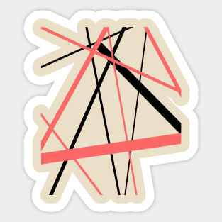 Criss Crossed Coral and Black Stripes Sticker
